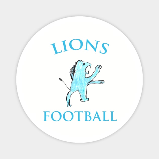 Detroit Lions Football Drawing Magnet by Kids’ Drawings 